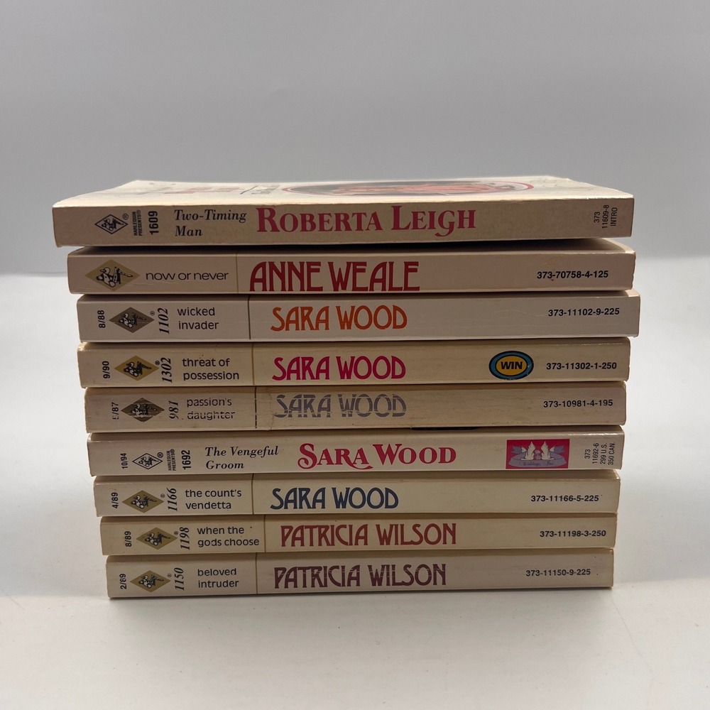 9 Vintage Harlequin Presents Romance Paperback Lot Sara Wood Patricia Wilson 80s